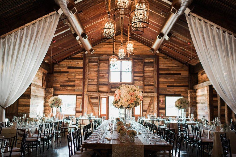 Elegant Barn Wedding Featuring Bold Red Blooms by ...